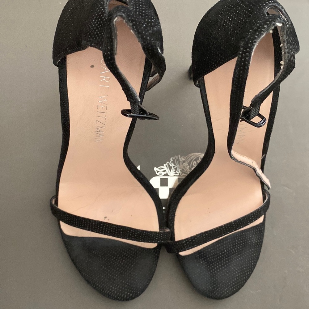 Stuart Weitzman black strap heel